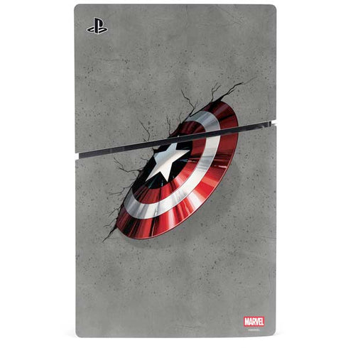 Marvel Captain America Shield Break PS5 Slim Digital Edition Console Skin
