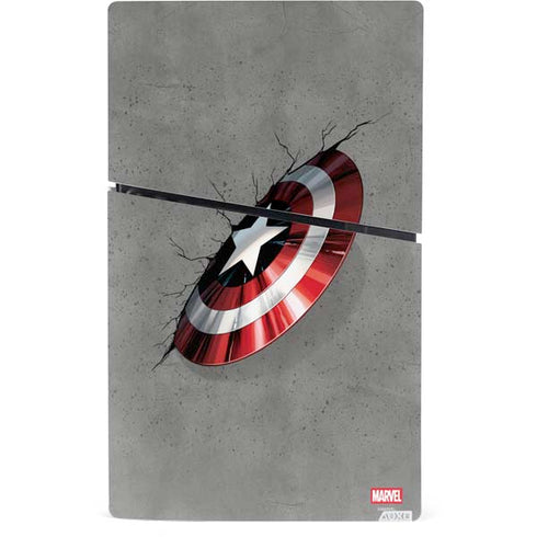 Marvel Captain America Shield Break PS5 Slim Digital Edition Console Skin