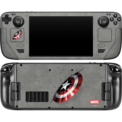 Marvel Captain America Shield Break Steam Deck Handheld Gaming Computer OLED Skin