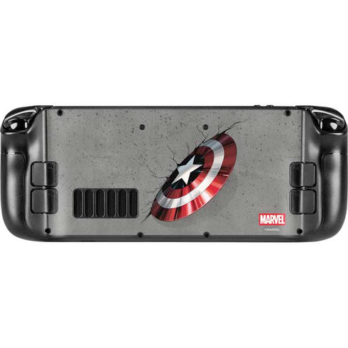 Marvel Captain America Shield Break Steam Deck Handheld Gaming Computer OLED Skin