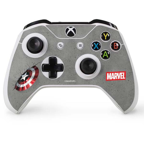 Marvel Captain America Shield Break Xbox One S Console and Controller Bundle Skin