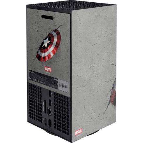 Marvel Captain America Shield Break Xbox Series X Console Skin