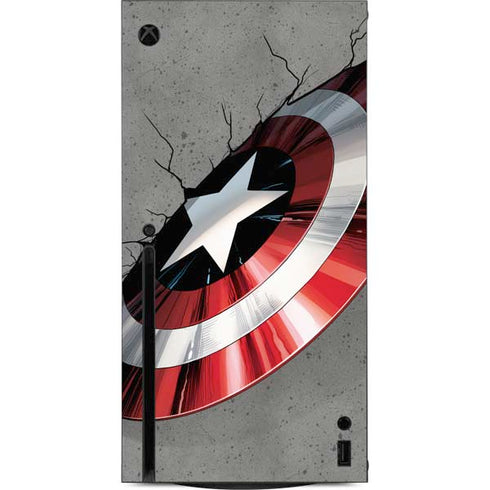 Marvel Captain America Shield Break Xbox Series X Console Skin