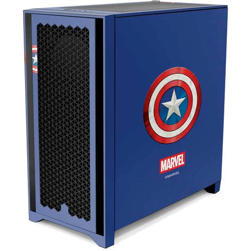Marvel Captain America Shield Corsair 4000D Tempered Glass Mid-Tower ATX Case Skin