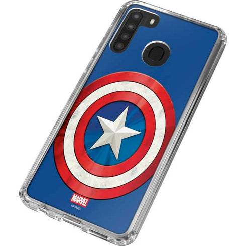 Marvel Captain America Shield Galaxy A21 Clear Case