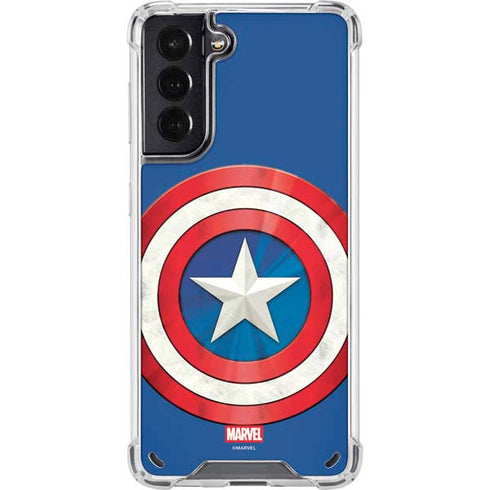 Marvel Captain America Shield Galaxy S21 5G Clear Case