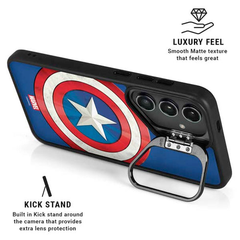 Marvel Captain America Shield Galaxy S24 FE Kickstand Case