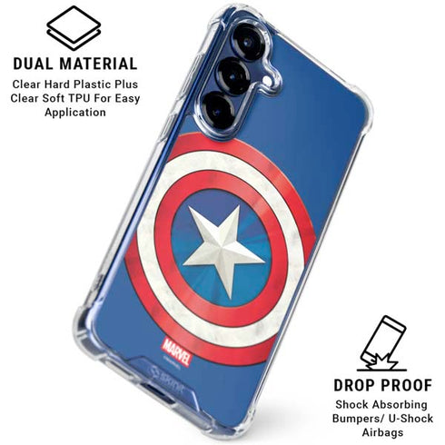 Marvel Captain America Shield Galaxy S25 Plus Clear Case