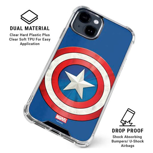 Marvel Captain America Shield iPhone 14 Plus Clear Case