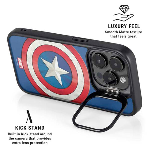 Marvel Captain America Shield iPhone 14 Pro Kickstand Case