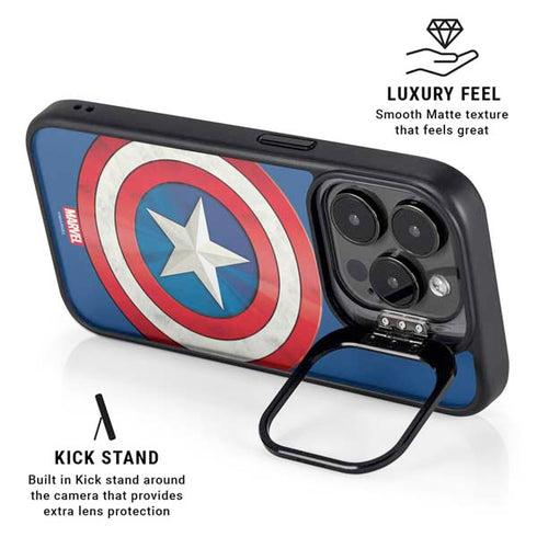 Marvel Captain America Shield iPhone 15 Pro Kickstand Case