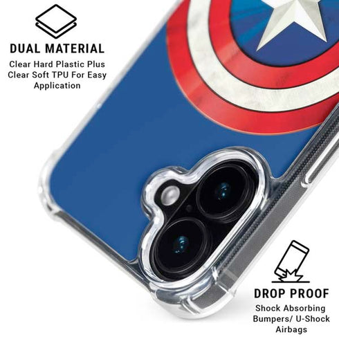 Marvel Captain America Shield iPhone 16 Plus Clear Case