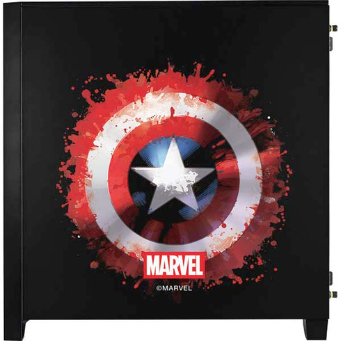 Marvel Captain America Star Shield Corsair 4000D Tempered Glass Mid-Tower ATX Case Skin