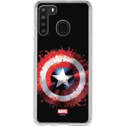 Marvel Captain America Star Shield Galaxy A21 Clear Case