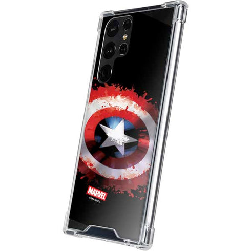 Marvel Captain America Star Shield Galaxy S22 Ultra Clear Case