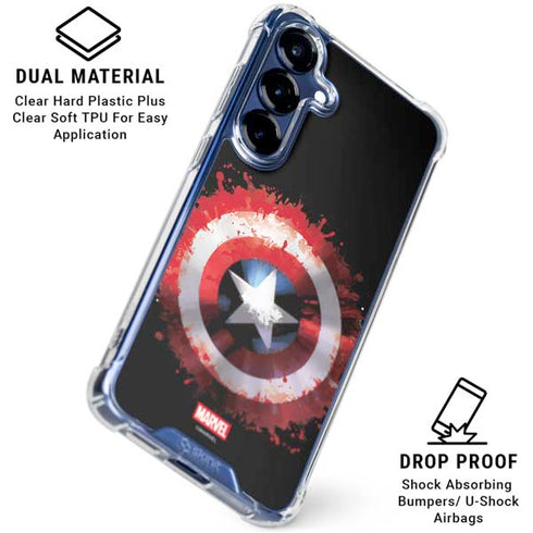 Marvel Captain America Star Shield Galaxy S25 Plus Clear Case