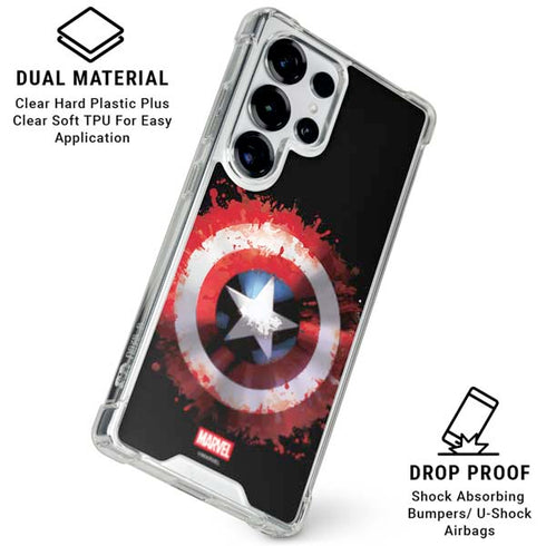 Marvel Captain America Star Shield Galaxy S25 Ultra Clear Case