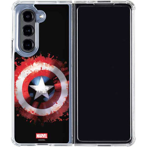 Marvel Captain America Star Shield Galaxy Z Fold5 5G Clear Case
