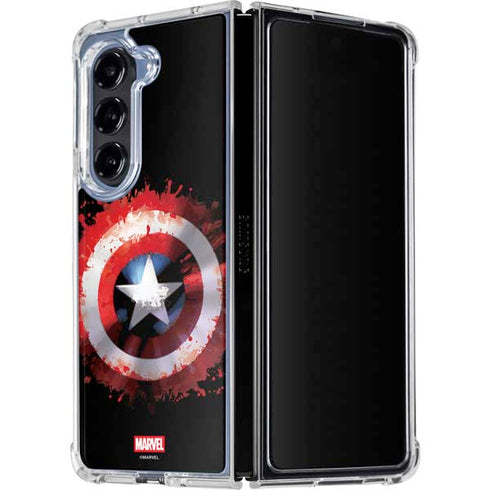 Marvel Captain America Star Shield Galaxy Z Fold5 5G Clear Case