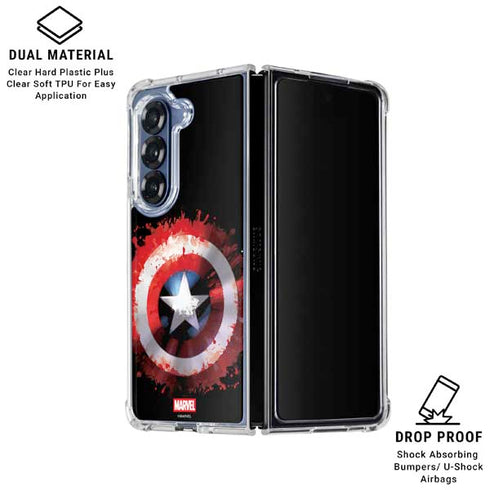 Marvel Captain America Star Shield Galaxy Z Fold6 Clear Case