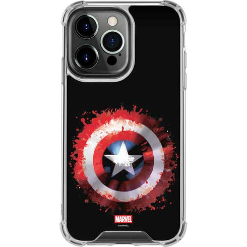 Marvel Captain America Star Shield iPhone 14 Pro Clear Case