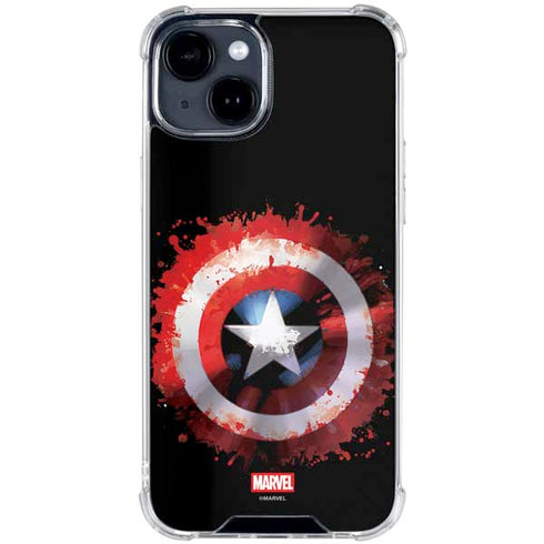 Marvel Captain America Star Shield iPhone 15 Plus Clear Case