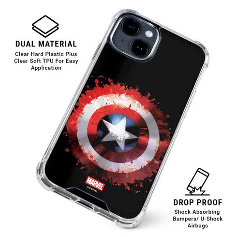 Marvel Captain America Star Shield iPhone 15 Plus Clear Case