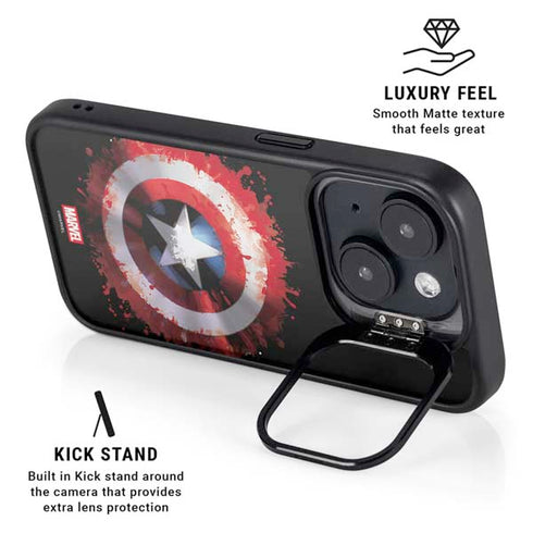 Marvel Captain America Star Shield iPhone 15 Plus Kickstand Case