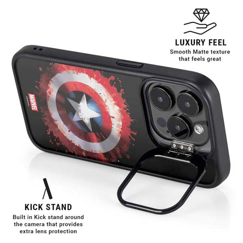 Marvel Captain America Star Shield iPhone 15 Pro Max Kickstand Case