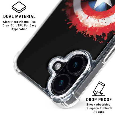 Marvel Captain America Star Shield iPhone 16 Plus Clear Case