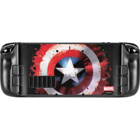 Marvel Captain America Star Shield Steam Deck Handheld Gaming Computer OLED Skin