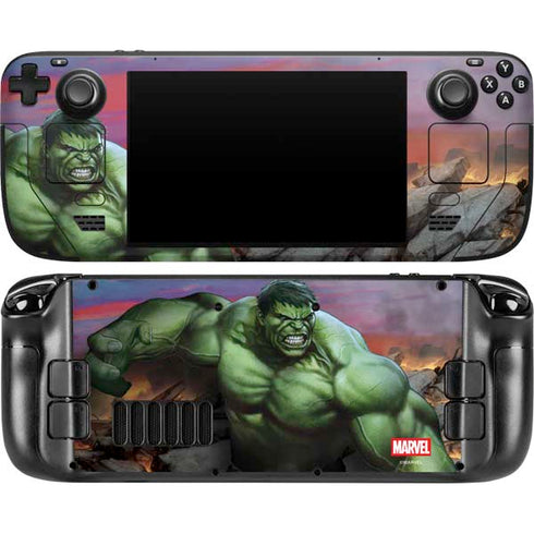 Marvel Enraged Hulk Steam Deck Handheld Gaming Computer OLED Skin