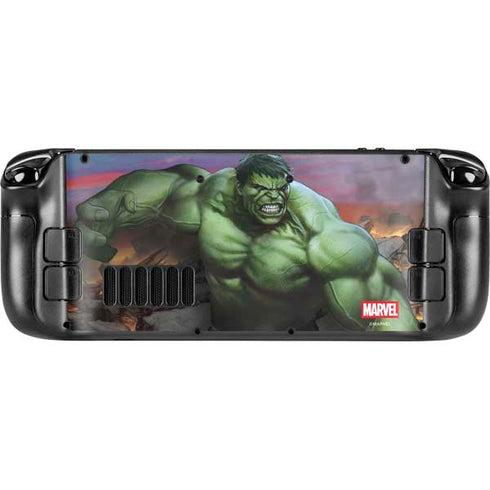 Marvel Enraged Hulk Steam Deck Handheld Gaming Computer OLED Skin