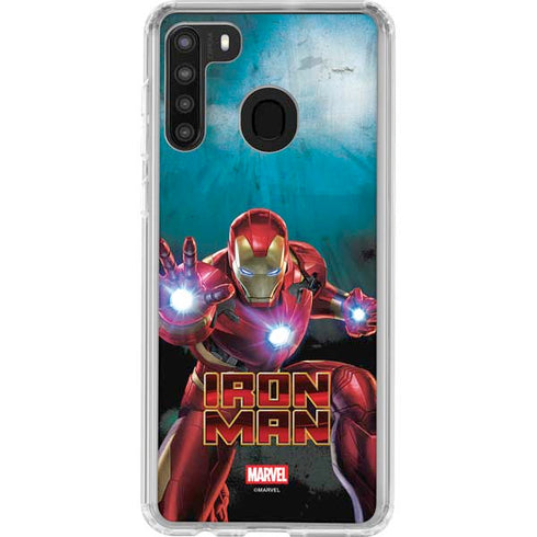 Marvel Iron Man Repulsor Blast Galaxy A21 Clear Case