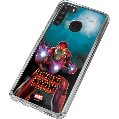 Marvel Iron Man Repulsor Blast Galaxy A21 Clear Case