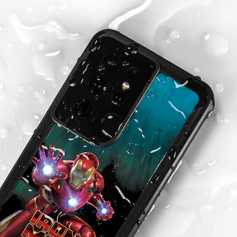 Marvel Iron Man Repulsor Blast Galaxy S24 Ultra Waterproof Case