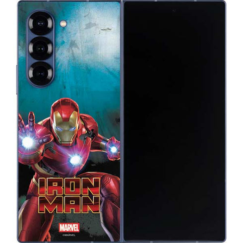 Marvel Iron Man Repulsor Blast Galaxy Z Fold6 Skin