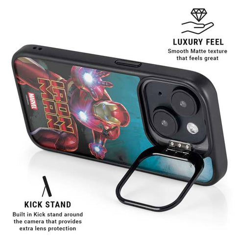 Marvel Iron Man Repulsor Blast iPhone 14 Kickstand Case