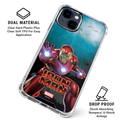 Marvel Iron Man Repulsor Blast iPhone 14 Plus Clear Case