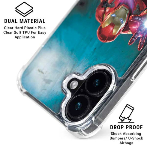 Marvel Iron Man Repulsor Blast iPhone 16 Clear Case