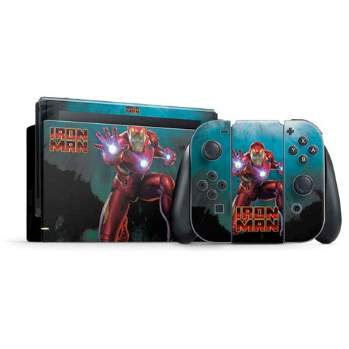 Marvel Iron Man Repulsor Blast Nintendo Switch Bundle Skin