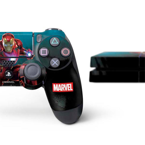 Marvel Iron Man Repulsor Blast PS4 Console and Controller Bundle Skin