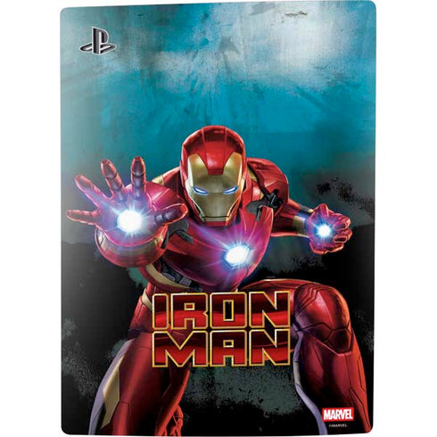 Marvel Iron Man Repulsor Blast PS5 Console Skin