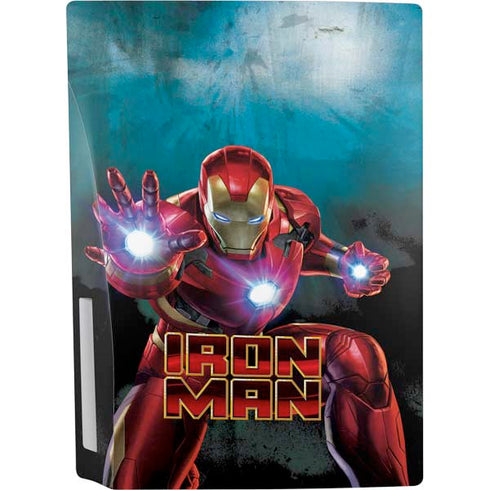 Marvel Iron Man Repulsor Blast PS5 Console Skin