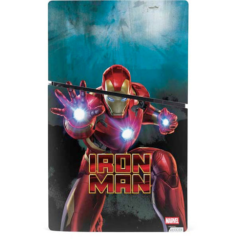 Marvel Iron Man Repulsor Blast PS5 Slim Digital Edition Console Skin