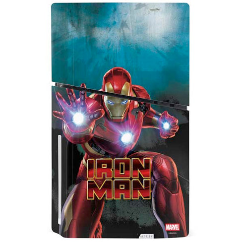 Marvel Iron Man Repulsor Blast PS5 Slim Disk Bundle Skin