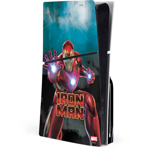 Marvel Iron Man Repulsor Blast PS5 Slim Disk Console Skin