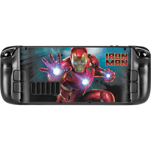 Marvel Iron Man Repulsor Blast Steam Deck Handheld Gaming Computer OLED Skin