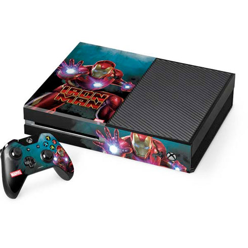 Marvel Iron Man Repulsor Blast Xbox One Console and Controller Bundle Skin