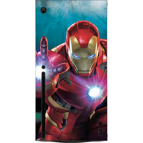 Marvel Iron Man Repulsor Blast Xbox Series X Console Skin